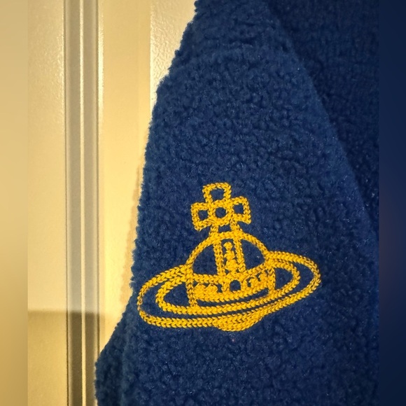 RARE Vivienne Westwood Anglomania Varsity Teddy Jacket Blue Size 36 Small EUC - Picture 3 of 10